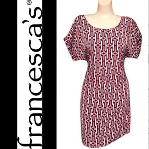 Blue Rain by Francesca’s Tunic Dress Back Zipper Scoop Neck Puff Sleeve Womens S